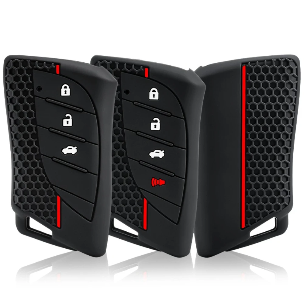 Silicone 3 4 Button Remote Key Cover For Lexus NX LC GS RX ES IS LX RC LS500h LS500 LC500 LC500h Car Key Case Holder Keychain