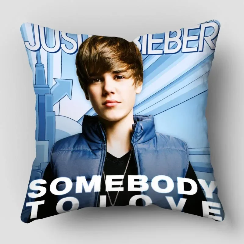 Hot Sale Justin Bieber Pillow Case High Quality Satin Fabric Pillowcase Decorative Pillow Cover Wedding Decorative