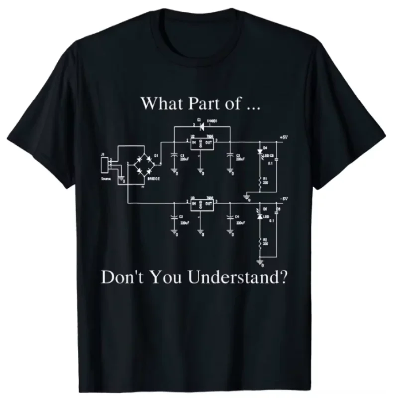 

Electrical Circuit Diagram What Part of You Understand Funny Engineer Men's Cotton Short T-Shirt