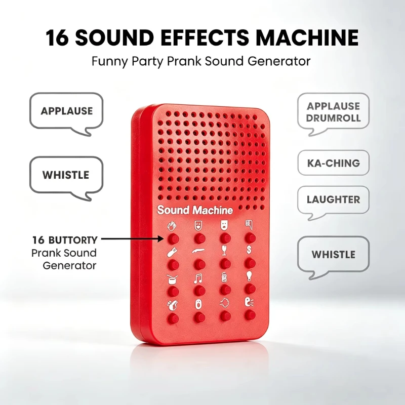 Halloween Sound Effects Machine Funny Sound Maker Machine with 16 Sound Effects Portable Electronic Novelty Funny Noise Maker