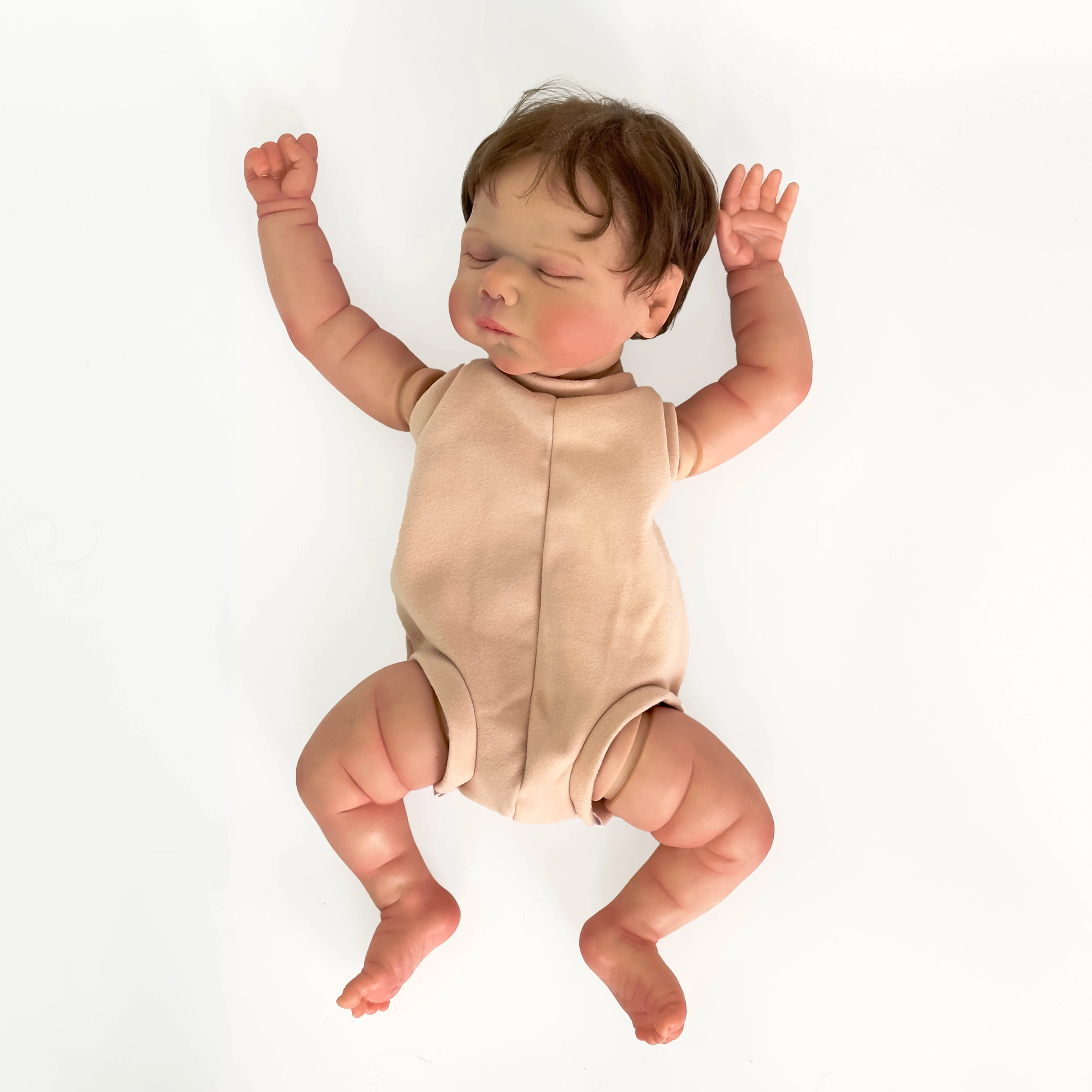 SANDIE19inches Newborn Baby Reborn Doll Kit Baby Quinlyn Lifelike Soft Touch Already Painted Unfinished Doll with Hand Root Hair