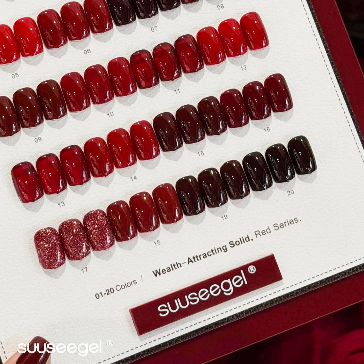 VVSFSSIR Nail 20 Colors Lucky Red Gel Polish Set Wine Red Blood Red Burgundy High Pigment Self Leveling Nail Gel 15ml view 6