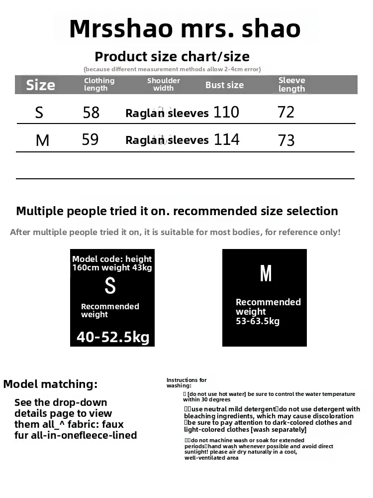 MRS AO Retro Thiened Fce damesleer en bont geïntegreerde warme top losse Sle faionable bovenkleding voor dames