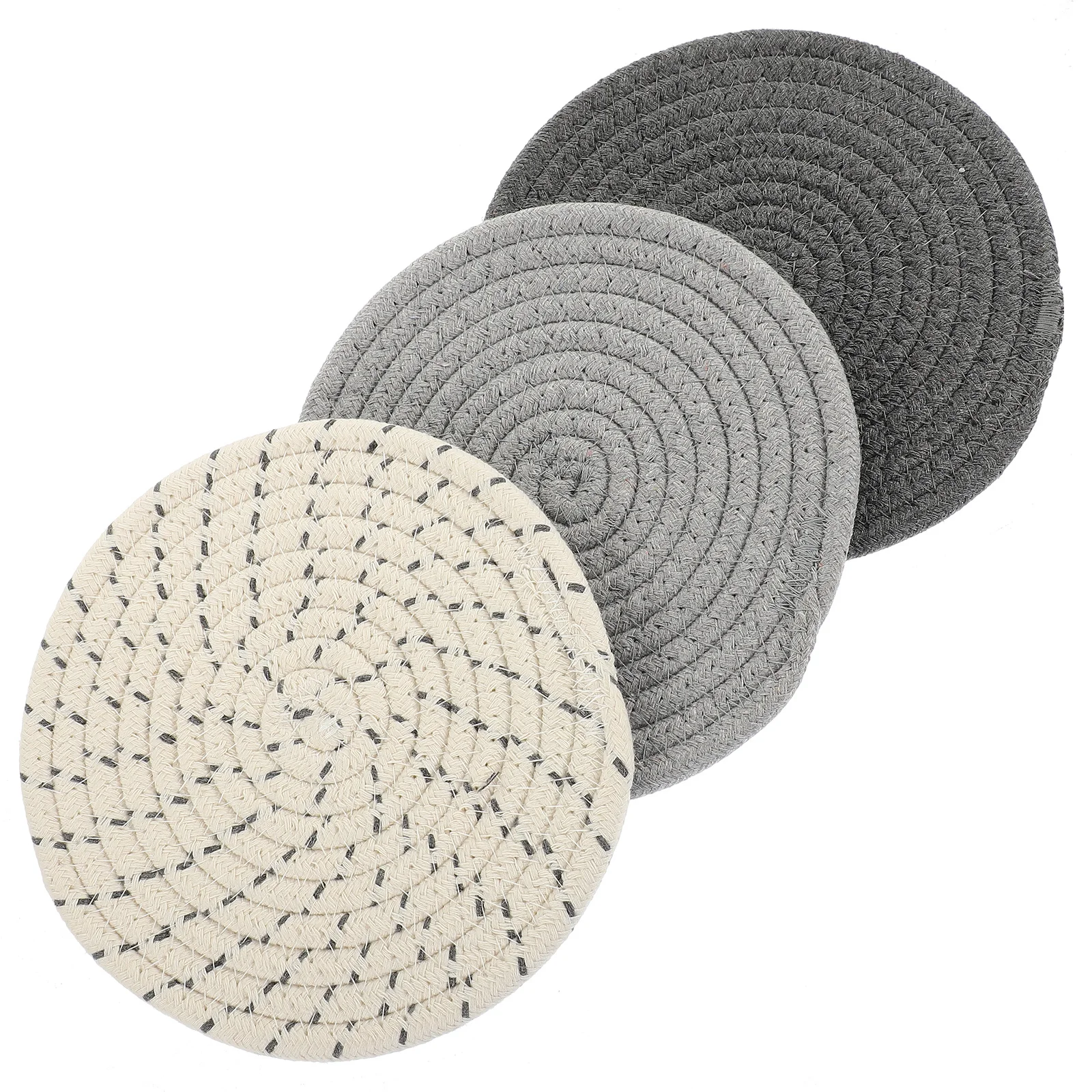 3Pcs Woven Placemat Set Heat-Resistant Table Mats for Home Kitchen Decor Anti-Scratch Protective Accessories