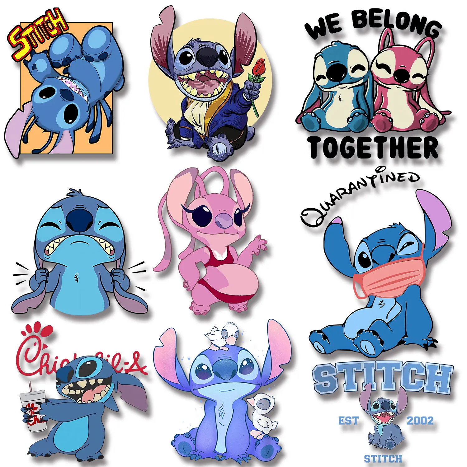 Disney Stitch Love Iron on Decals Stickers for Clothes, Smooth Strong Viscosity, Adorable Cute DIY Decoration