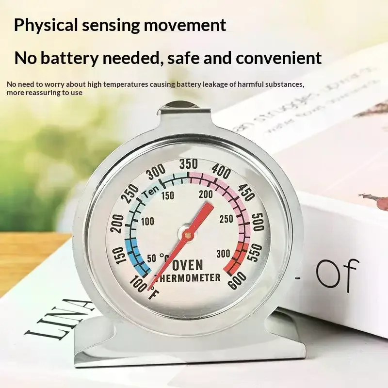 1Pcs Kitchen Tools 300°C Stainless Oven Thermograph Mini Dial Stand Up Temperature Meter BBQ Thermograph Household Oven Cookware