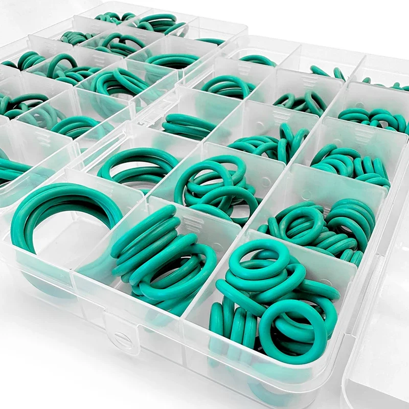 Durable Green FKM O-Ring Gasket Set CS2.65mm Fluororubber Oil Acid Alkali Resistant Sealing Rings for Chemical Pipeline Fitting