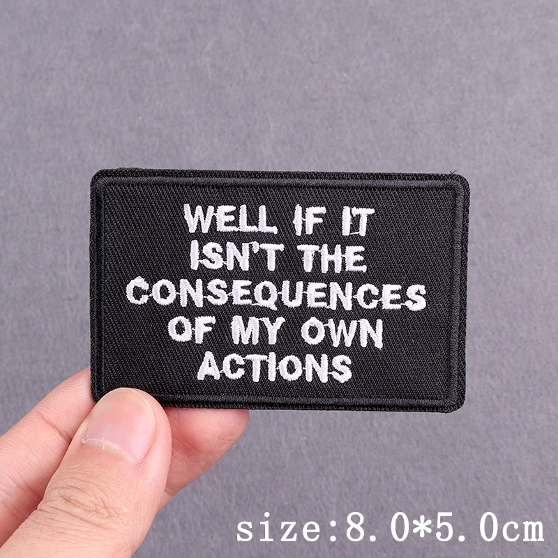 Punk Slogan Stickerei Patches Für Kleidung Buchstaben Copywriting Eisen Auf Patches Für Kleidung Auf Jeans Rucksack Hut Dekor Aufkleber – Detail 12