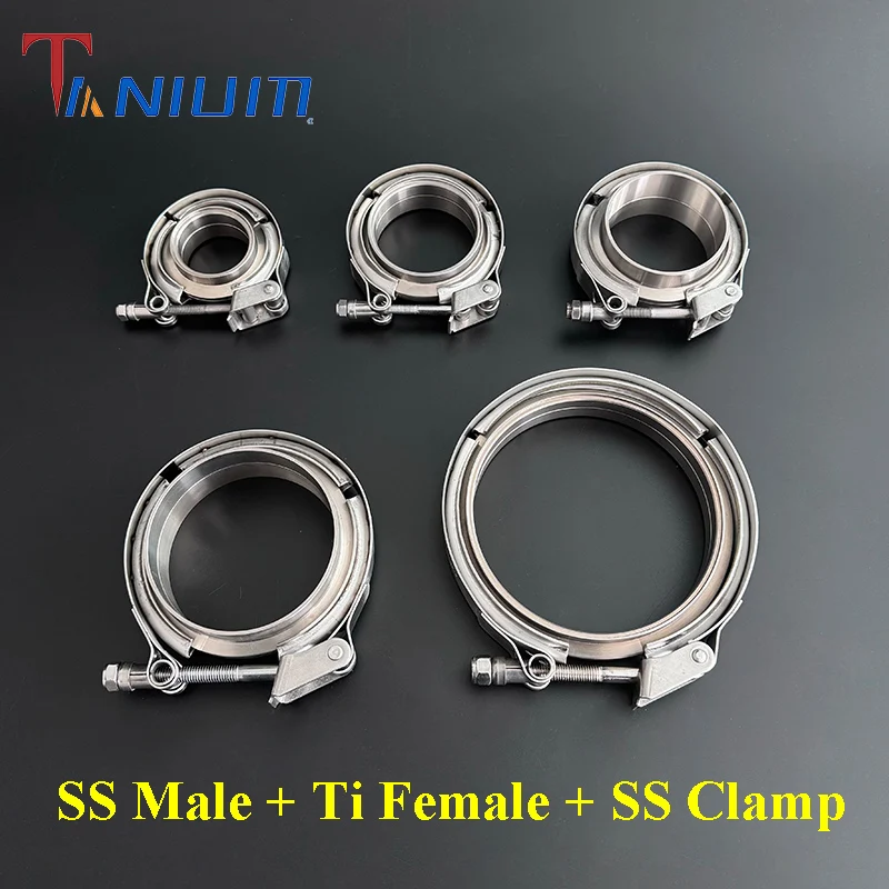 Multi-size Titanium Exhaust Female Flange and Stainless Steel Male with Quick Release Clamp Exhaust Flange