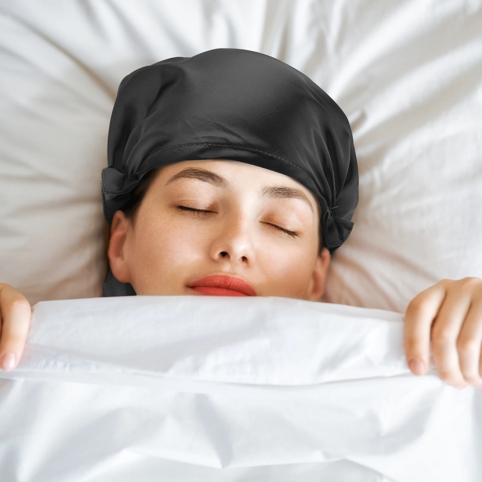 

Silk Bonnet for Sleeping Pregnant Women Home Use Black Color Maternal Care Cap Bathing Hat