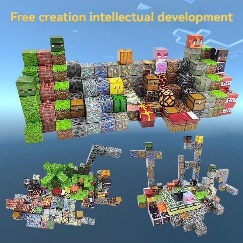 

Creative Building Blocks Mine World Cube Magnet Set for Kid Age 3+ Construction DIY Education Children Sensory Magnetic Toy