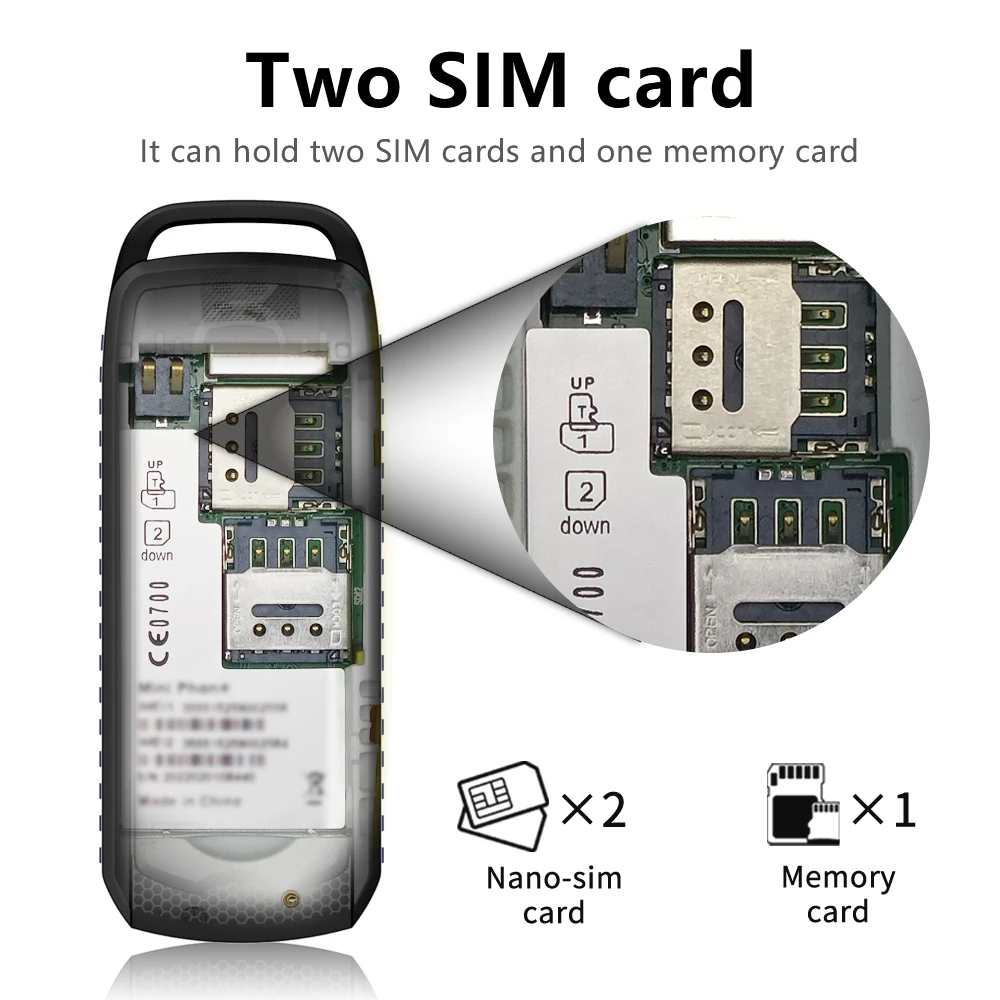 SERVO B25 단추 미니 휴대폰, 2 SIM 대기 블루투스 다이얼, 서라운드 웨어 블랙리스트, 스포츠용 최소 백업 휴대폰