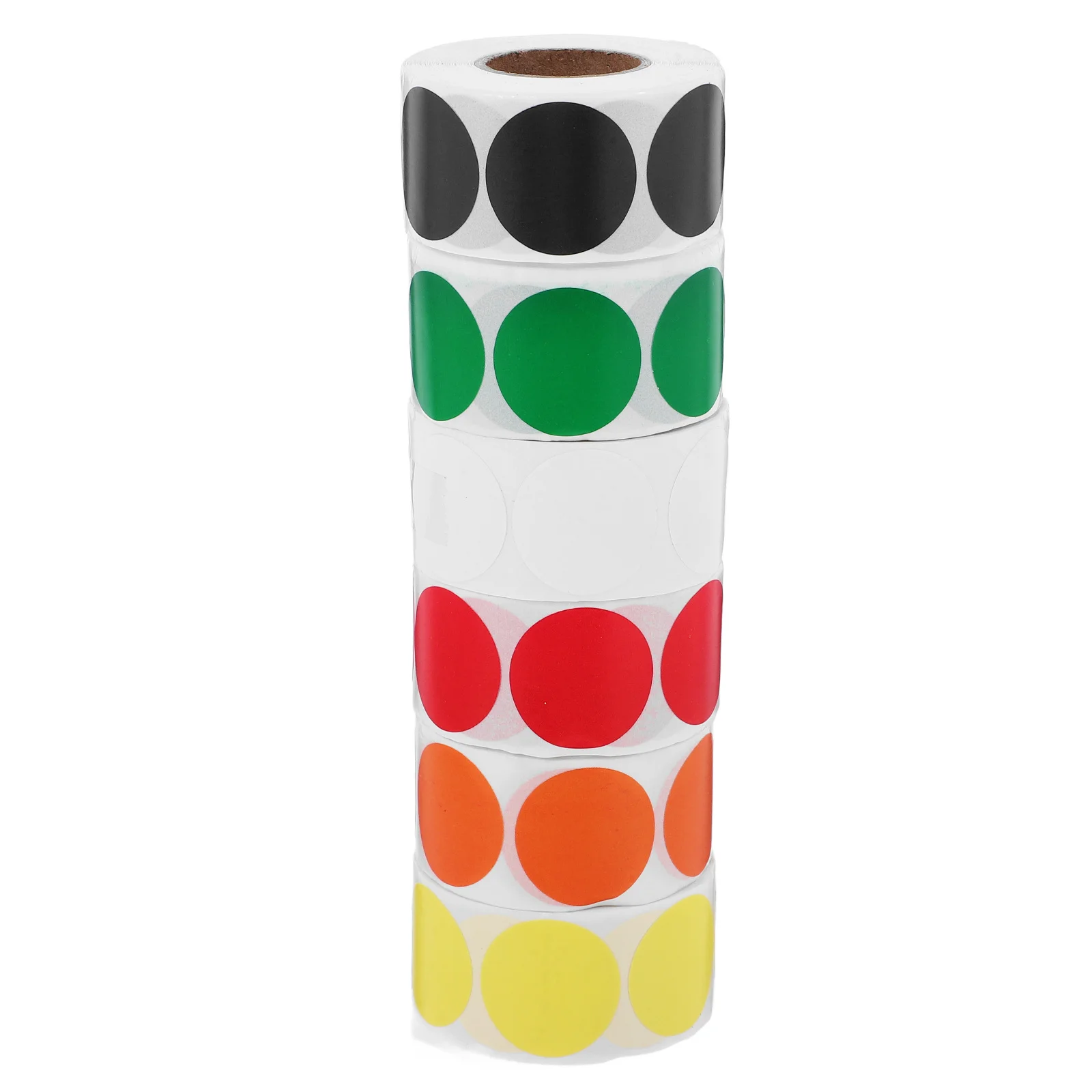 6 لفات من ملصقات النقاط الملونة، علامات ملصقات دائرية ذاتية اللصق لتنظيم تخزين التصنيف، ملصقات لاصقة ترميز الألوان #1