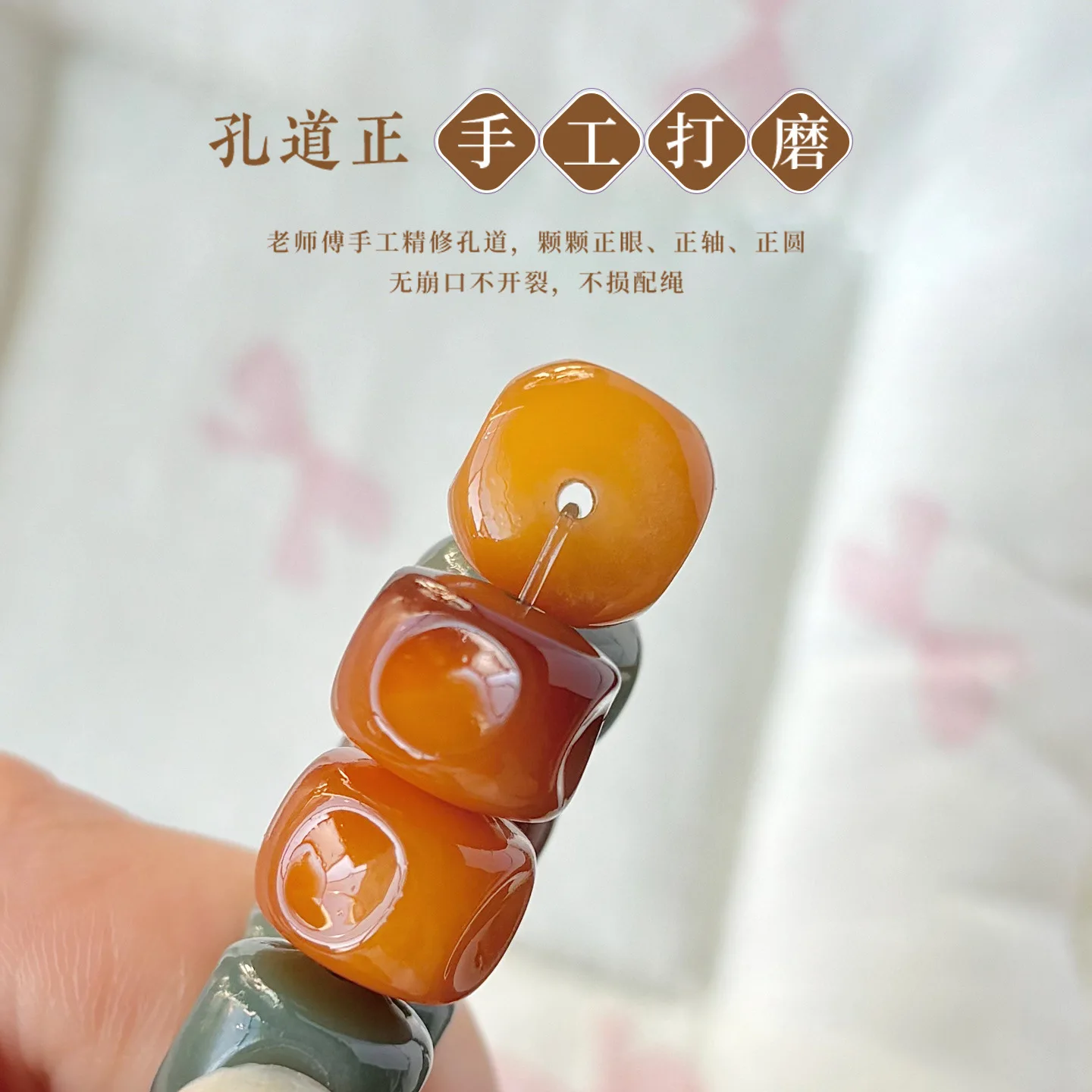 Bodhi Root Bracelet Carved Pit Beads Single Strand Finger Wrap Soft Stress Relief Lucky Fortune Blessing Zen For Women Students