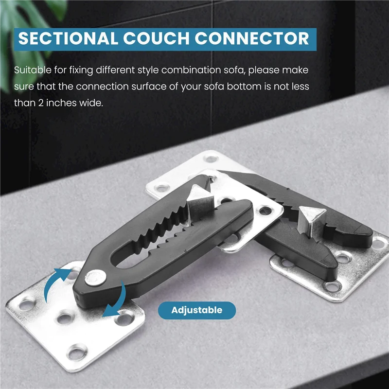 

B28C-Sectional Couch Connector, 16 Pcs Metal Sofa Joint Snap Alligator Style Sectional Couch Connector
