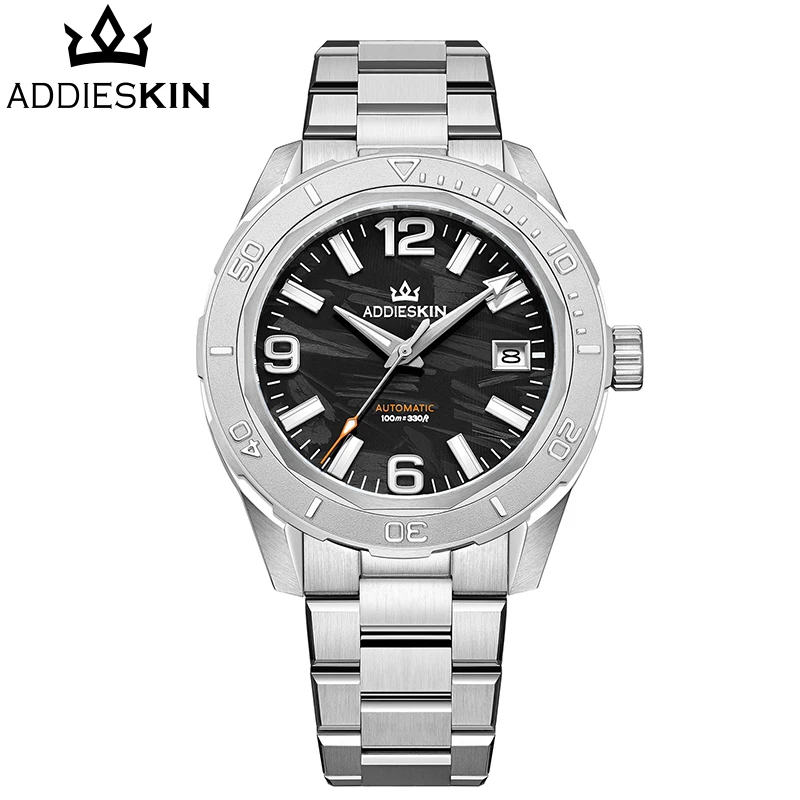 

AddiesKin Luxury Automatic Watches Men Miyota 9015 Sapphire Crystal K007 Stainless Steel Waterproof 100m Diver Mechanical Watch