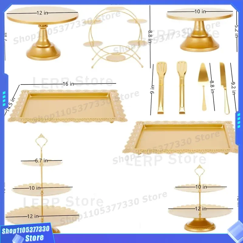Elegant Metal Cake Stand for Dessert Display Pastry Tray Holder Afternoon Tea Snack Rack Cold Meal Serving Platter Ornament