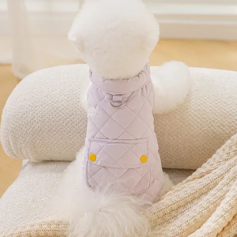 Ins New Pet Winter Warm Cotton Pocket Can Pull Vest Puppy Dog Feet Thickened Cat Cotton Coat Cat Clothes Dog Coat