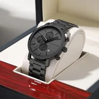 Reloj de pulsera de cuarzo multifuncional deportivo resistente al agua de acero inoxidable estilo empresarial de marca superior para hombre reloj Masculino