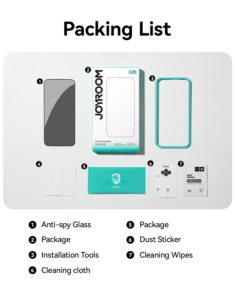 Joyroom 1/2 Stück Anti-Spionage-Glas für iPhone 18 Pro Max, Glas für iPhone 18 17 16Pro Max, Sichtschutzfolie, Anti-Spionage-Glas – Detail 1