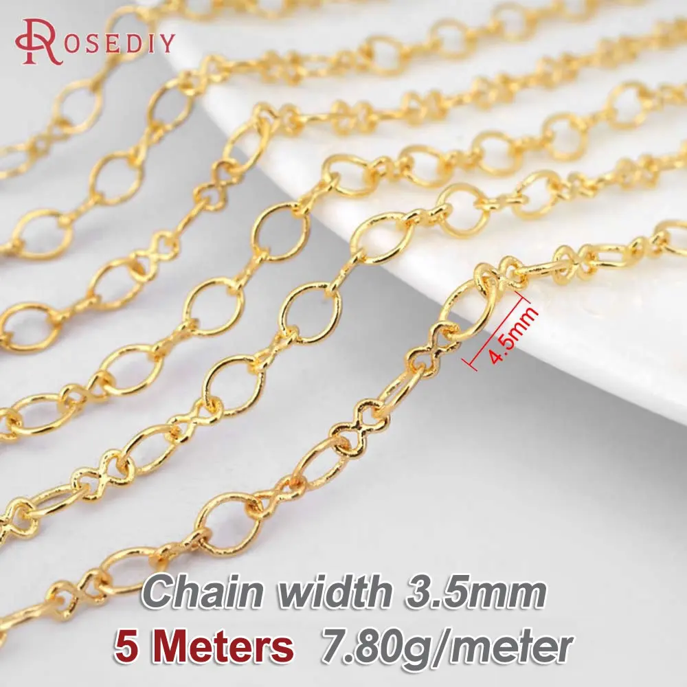 Antique Bronze Copper Chain Necklace, 5M for DIY