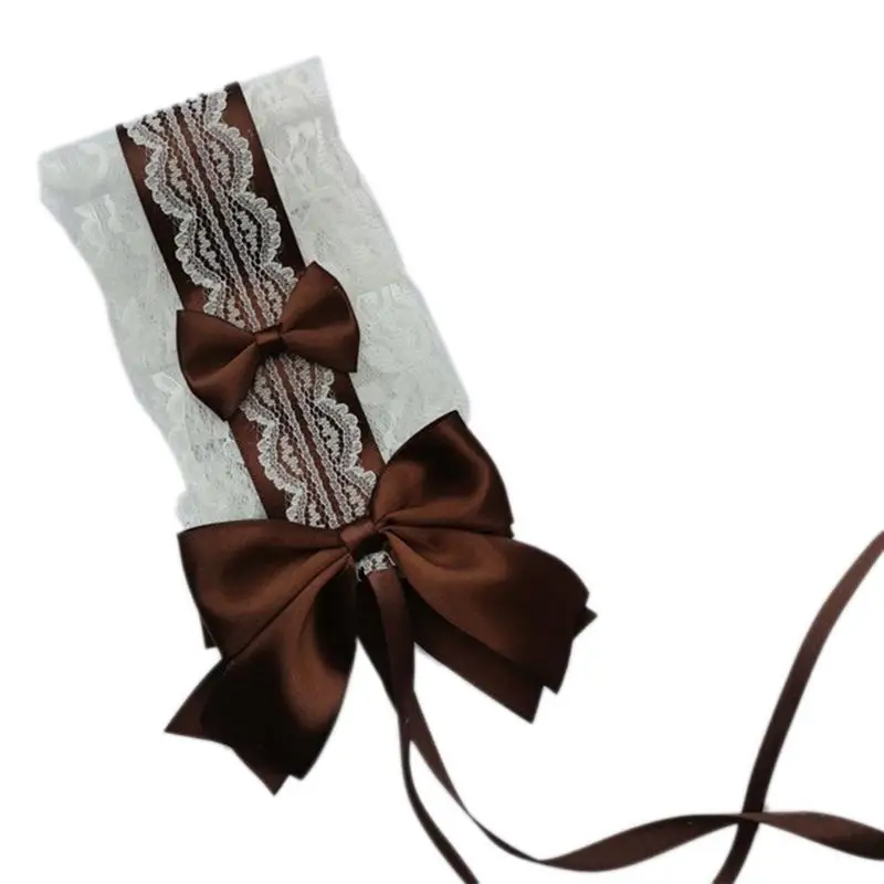 

652F Anime Lace-Bow Headband for Women Halloween Party Wide Headband Animation Props Women Headdress Girl Favor