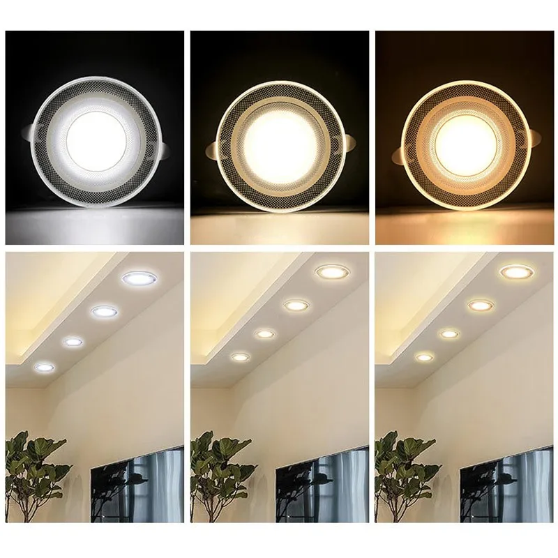 3-in-1 Colors LED Downlight Adjustable Dimmable Ceiling Recessed Light 85~265V Led Panel Light Home Spotlight Indoor Lighting