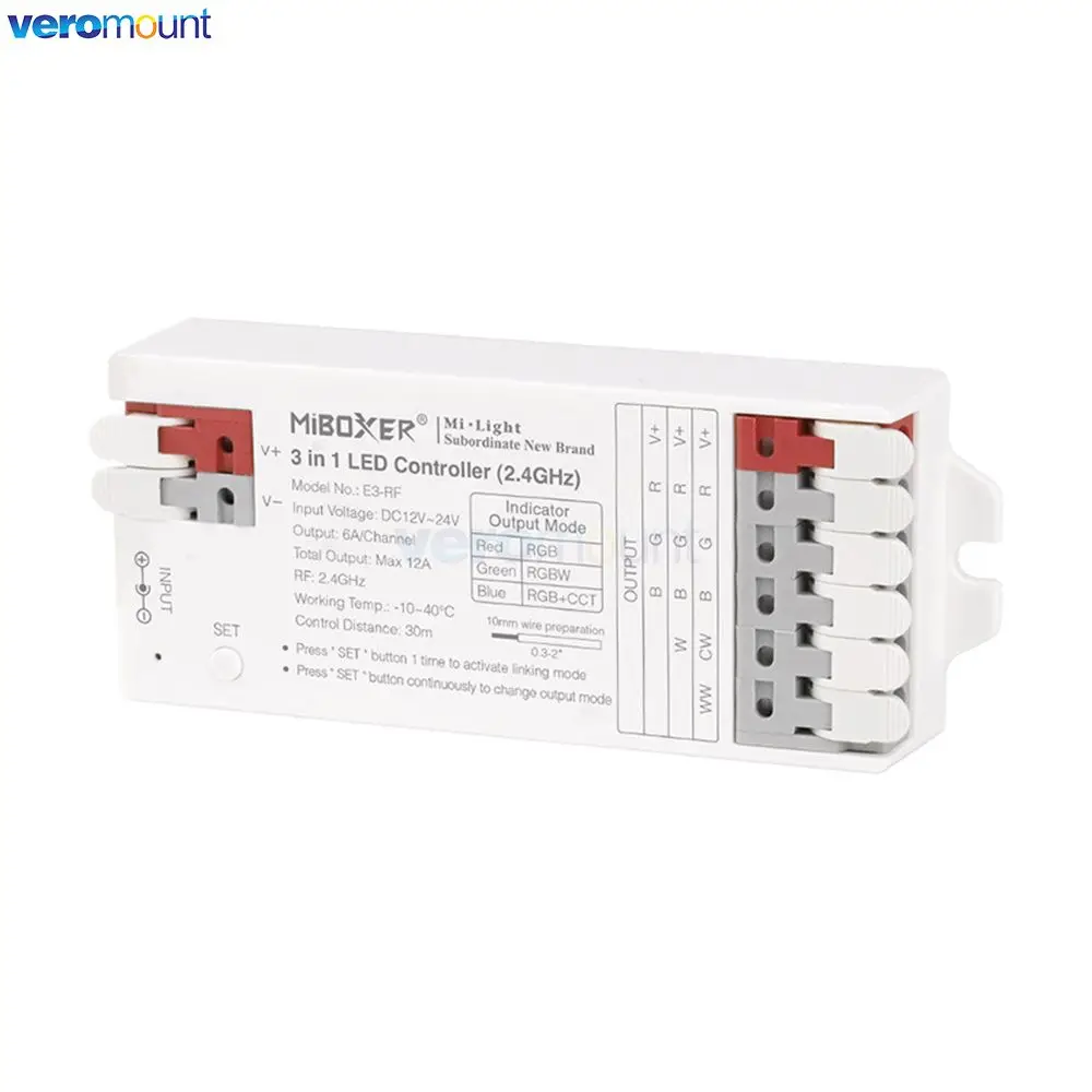 ATA Boxer 2.4G RF Télécommande E2-RF 2 en 1 E3-RF 3 en 1 Contrôleur LED Document unique touristes Blanc RVB RGBW RGBCCT LED Gradateur de Bande