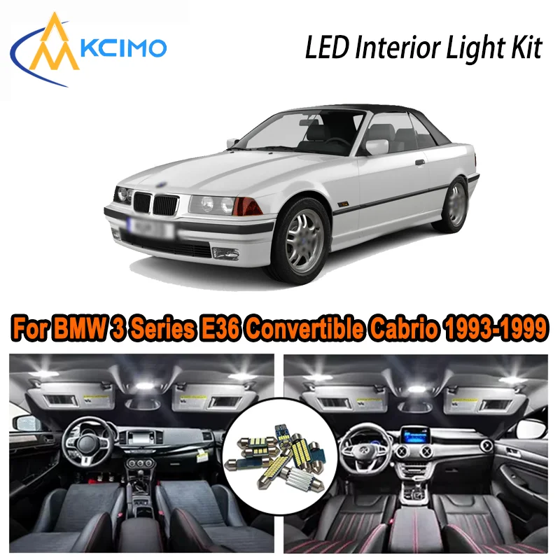 

For BMW 3 Series E36 Convertible Cabrio 1993-1999 1994 1995 LED Interior Dome Map Trunk Light Kit Car Led Lamps Canbus No Error