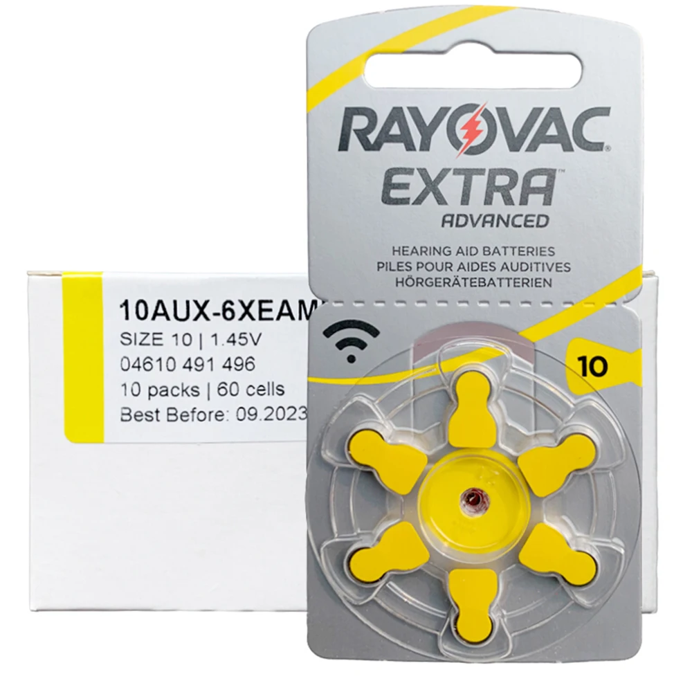 Hearing Aid RAYOVAC EXTRA Performance Zinc Air Battery  A10 10A 10 PR70 Hearing Aid  Batteries A10  60 PCSFree Shipping