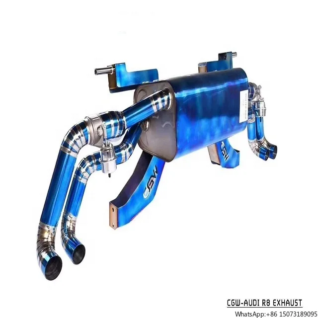 

Blue Burnt Titanium Exhaust Cat-back Muffler Piping System for R8 V8 4.2L 2013 to 2016