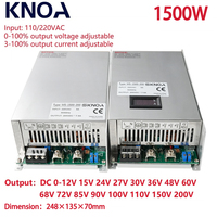 Adjustable 1500W Digital Display Switching Power Supply AC/DC 0-12V 13.8V 24V 36V 48V 60V 72V 80V 110V 150V 220V Industrial SMPS