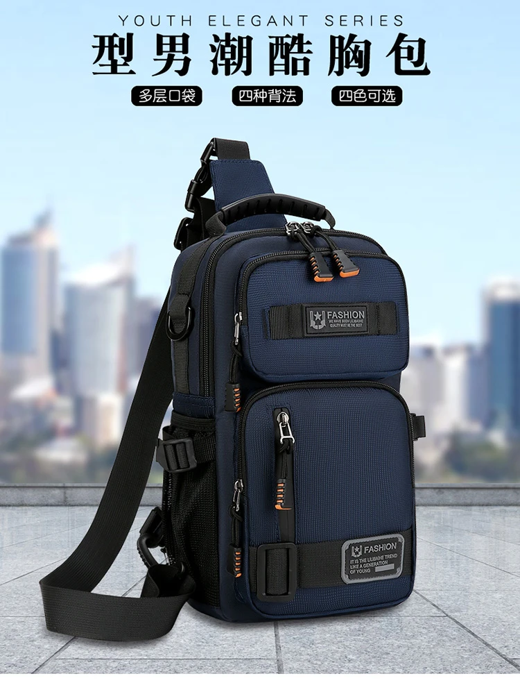 Mode männer Taille Packs Brust Tasche Hohe Qualität Oxford Umhängetaschen Für Männer Mode Lässig Männer Tasche Handtasche Männlichen Brust pack – Detail 1