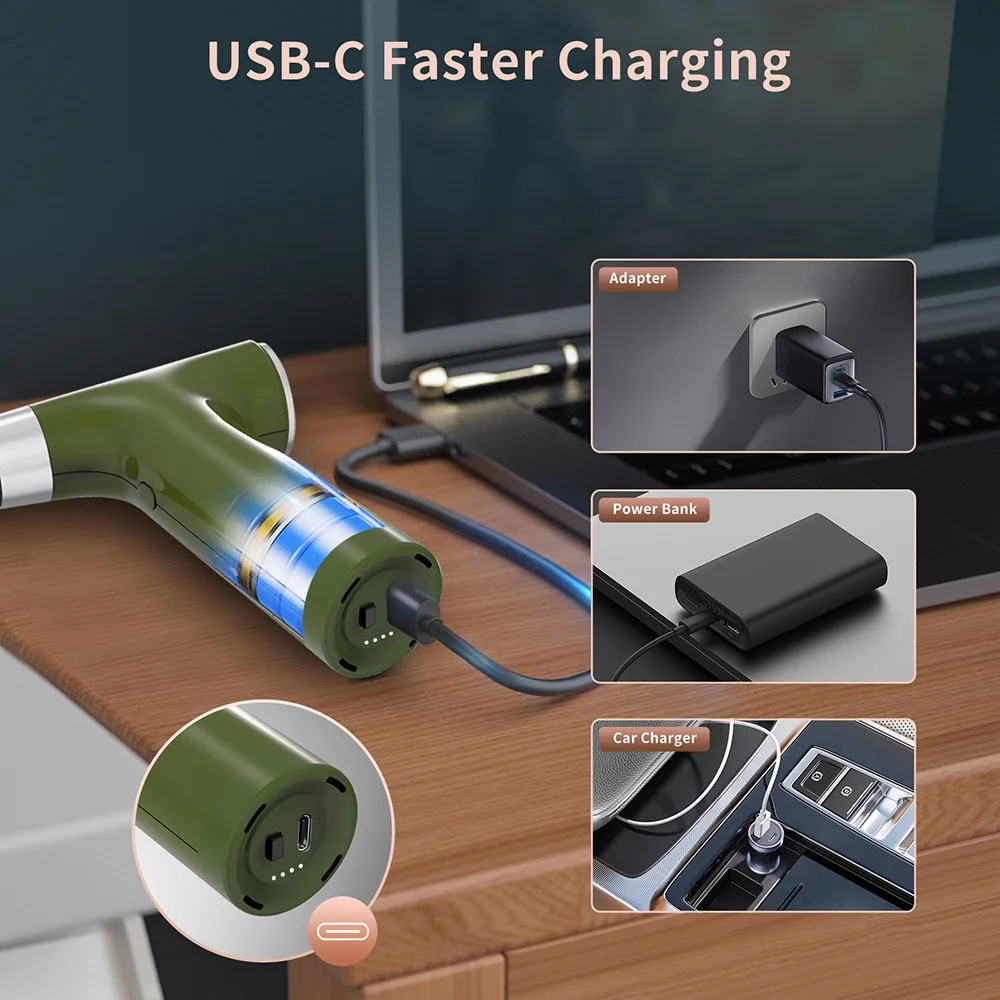 110,000RPM Cordless handheld Fan High speed pressurized 3Speeds adjustable Turbo High Power Jet Fan For Computer Keyboard Clean