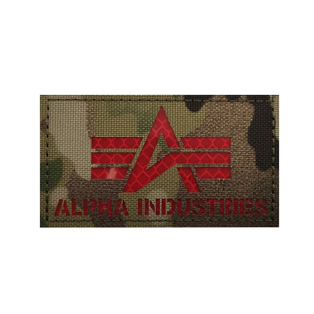 1 Stück reflektierendes Alpha-Abzeichen-Armband ALPHA leuchtendes Klett-Armband-Rucksack-Patch
