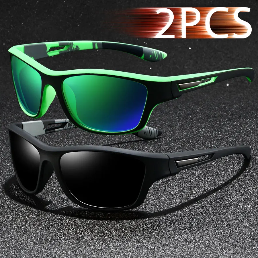 2 قطعة نمط خمر الموضة الدراجات نظارات شمسية رياضية الرجال النساء تشغيل الدراجات تسلق الجبال الرياضة رجل نظارات شمسية UV400