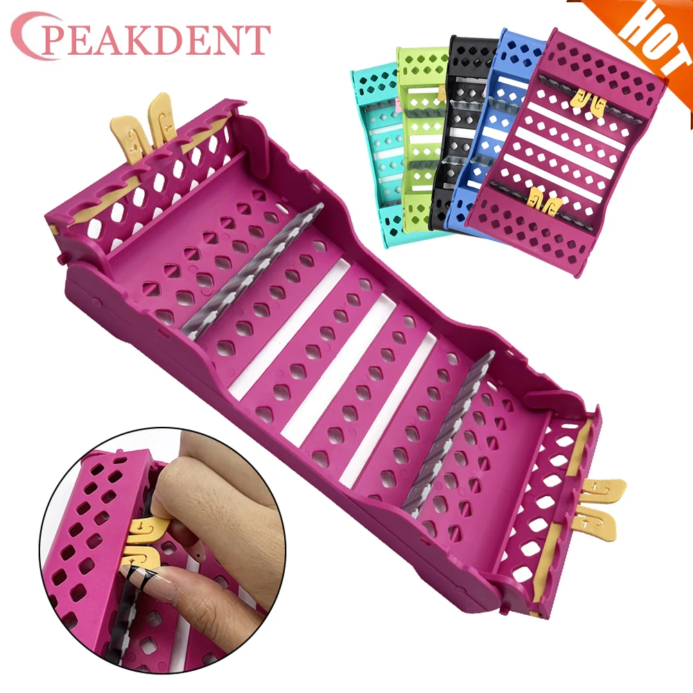 

Autoclavable Dental Cassette Rack Dentistry Disinfection Instrument Box 10 Slots Sterilization Box Tay Holder for Filling Tools