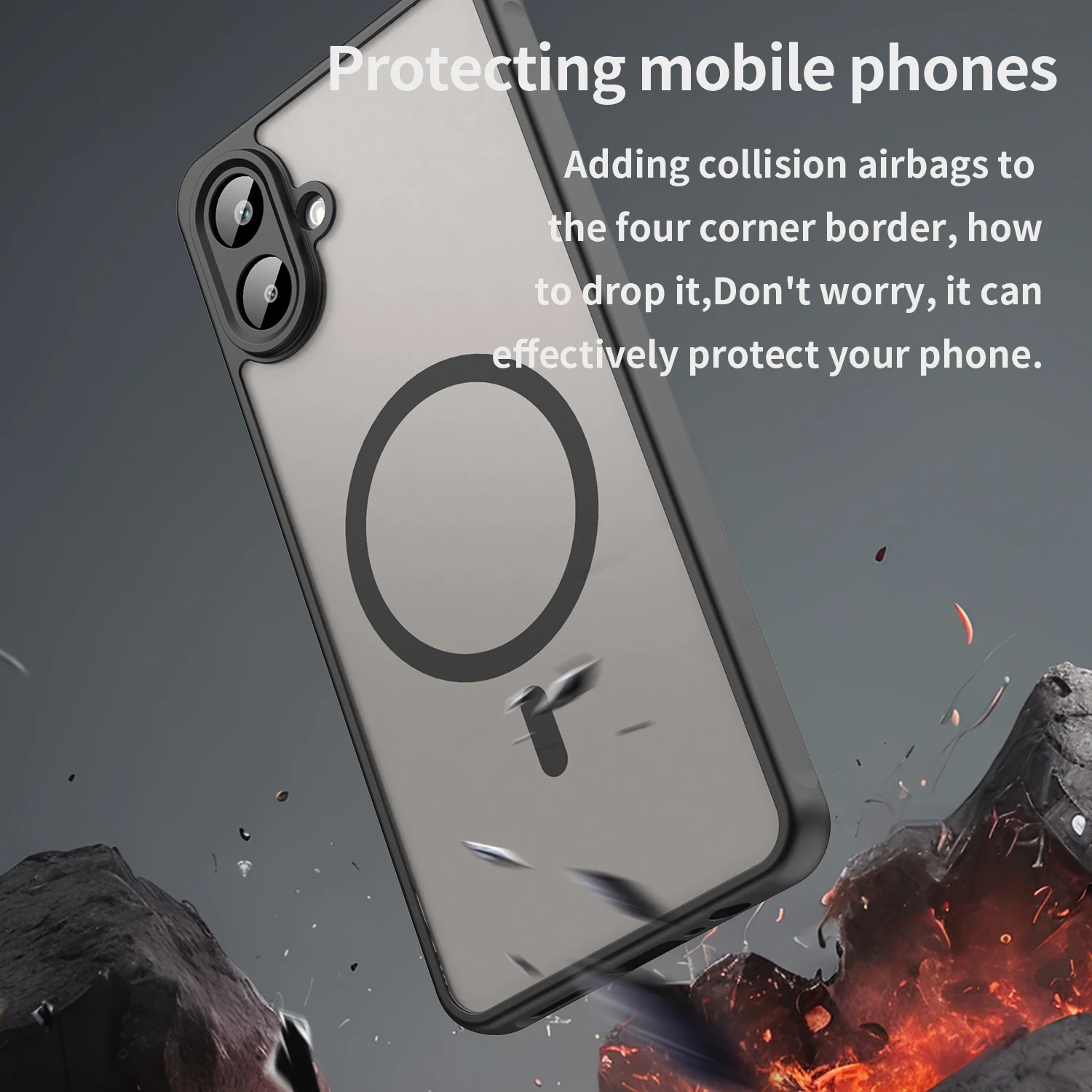 Fro Samsung Galaxy A07 textured matte magnetic shockproof and fingerprint-resistant phone case