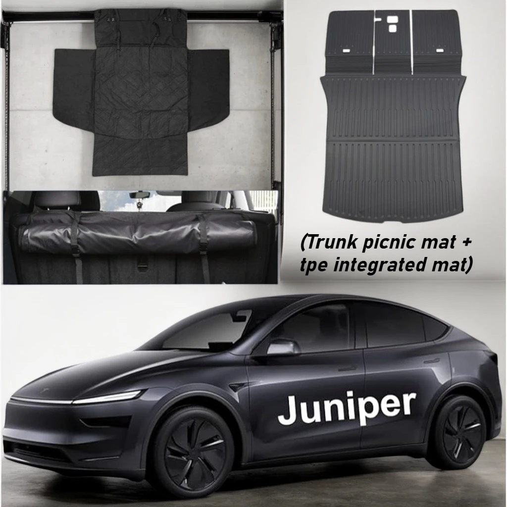 

2Pcs Suitable for 2025 Tesla Model Y (Trunk Mat + Pet-Specific Mat Anti-Dirt Seat Cushion) Universal Version for Left and Right-Hand Drive, Picnic Protective Mat
