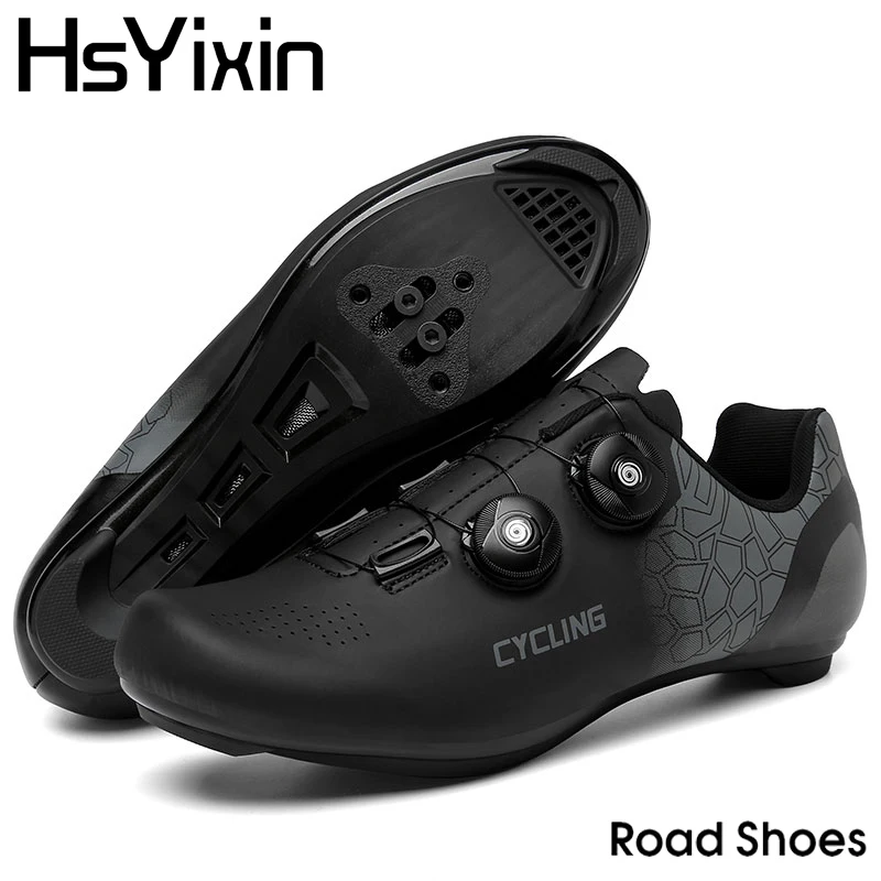 Cycling Shoes Men Breathable MTB Cleat Shoes Self-Locking Racing Road Bike SPD Shoes Lightweight Bicycle Sneakers Flat Bicycle S