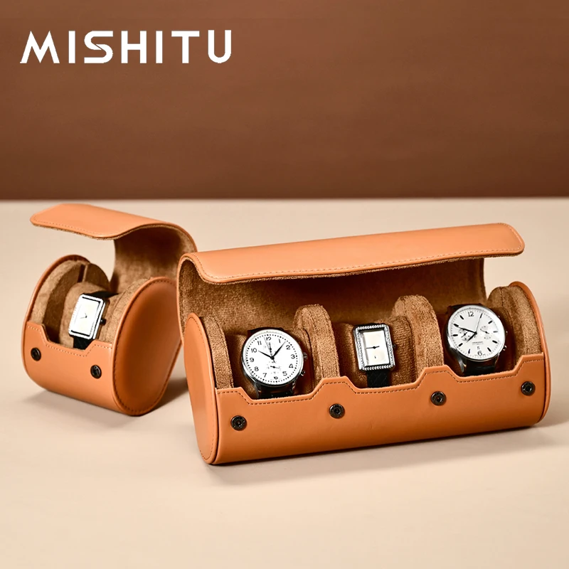

MISHITU Watch Bag 1 2 3 slots Luxury PU Leather Watchs Roll Wrist Watch Storage Box Travel Jewelry Watch Case Gift Watch Pouch