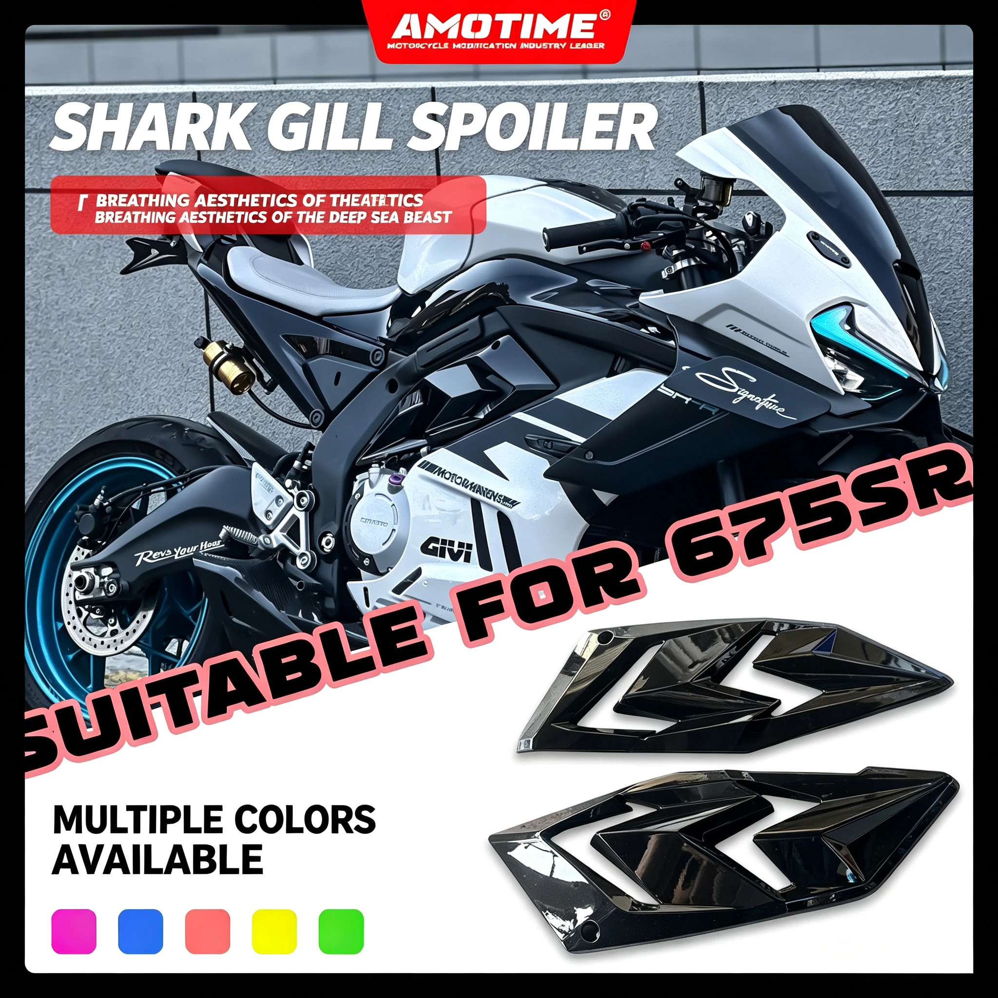 For 675SR 675SR-R 675SRR Motorcycle Shark Shell Shroud Surrounds Side Fairing Panel Frame Guard Protector Cover