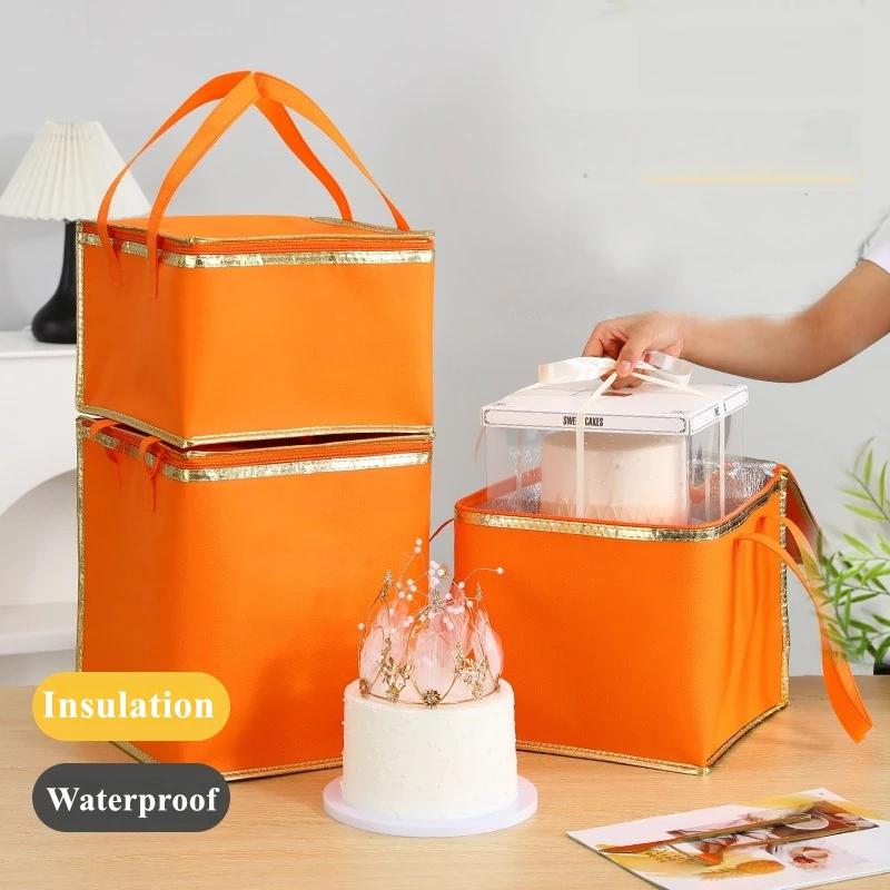 Foldable Cake Thermal Insulated Bag Waterproof Cooler Handbag Portable Food Picnic Drink Beer Container Camping Tin Foil Bags