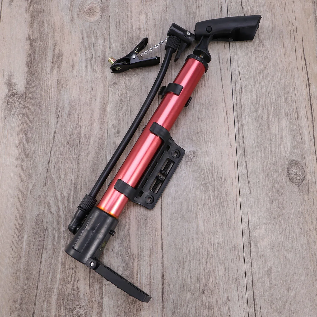 

Bike Floor Pump High Volumn Aluminum Alloy Floor Pump for Road Mountain Bike Tire Simple Valves (Red)