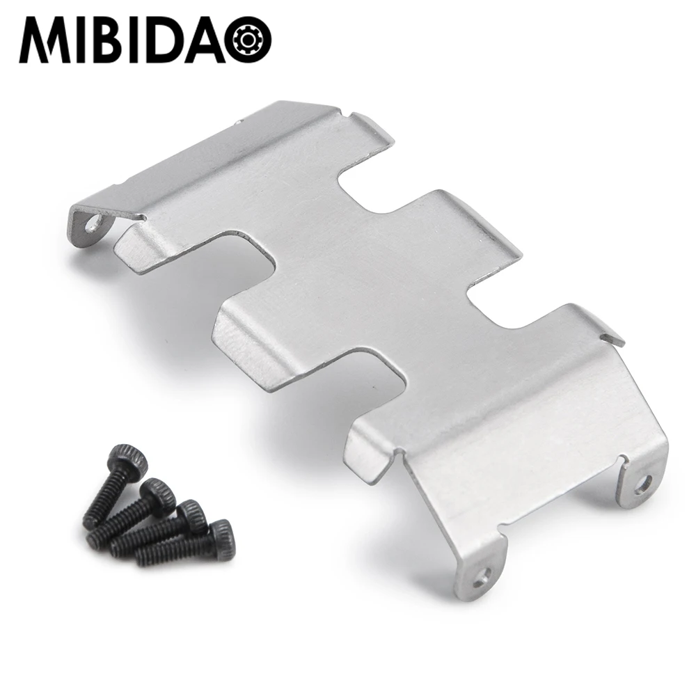 MIBIDAO Rvs Chassis Armor Protector Plaat voor Axiale SCX24 Deadbolt Chevrolet Wrangler Gladiator Bronco 1/24 RC Auto