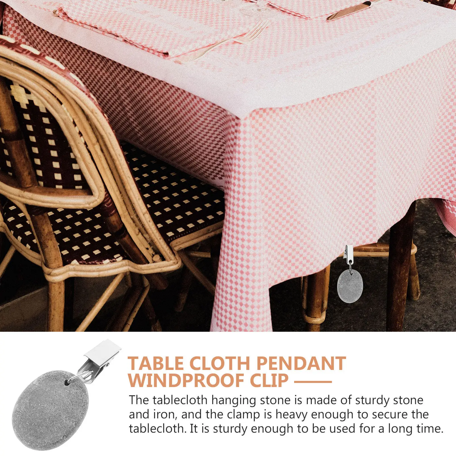 4Pcs Tablecloth Weights Clip Stone Iron Heavy Duty Windproof Table Cover Fixer for Outdoor Picnic Wedding Party Christmas