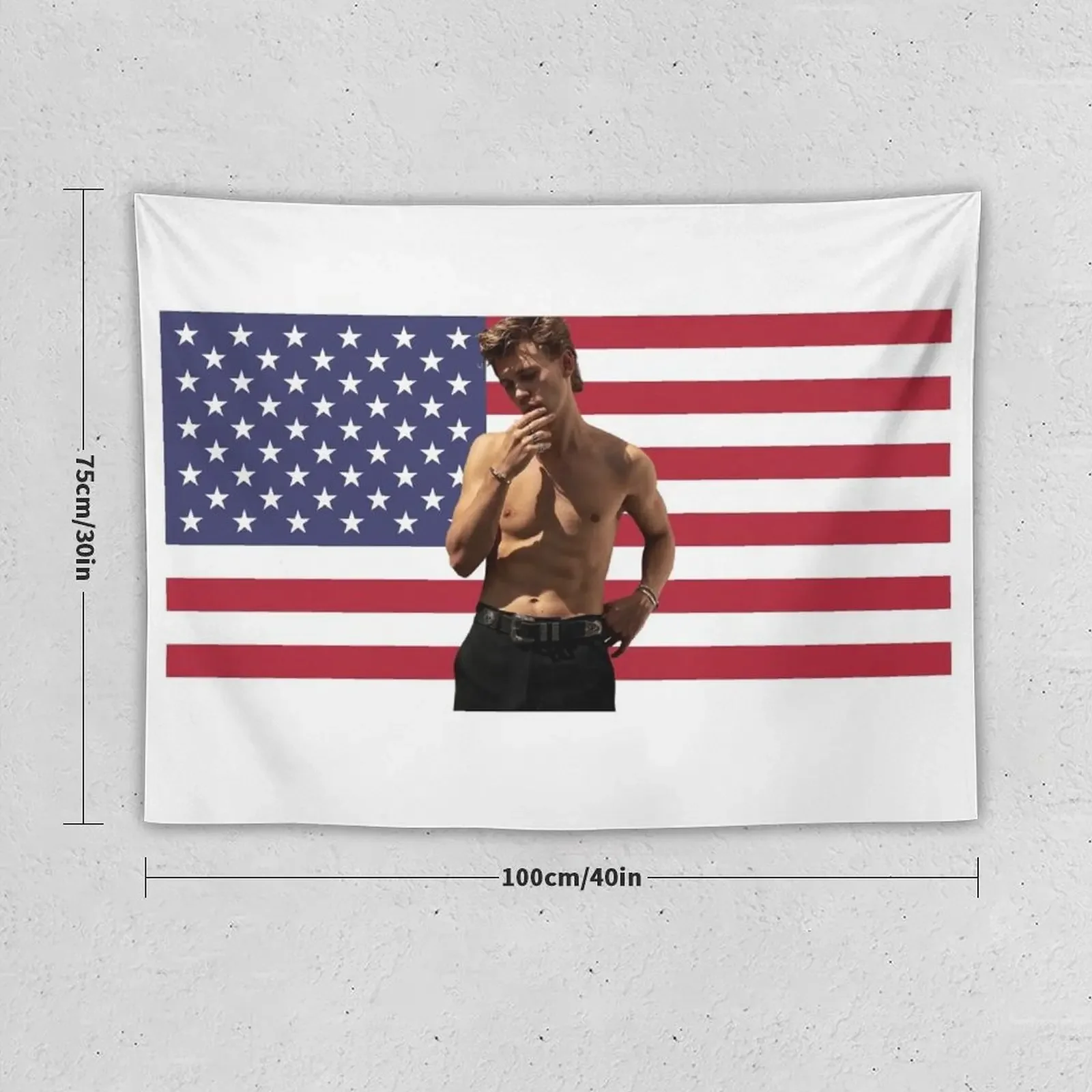 Austin Butler American flag art Tapestry Decoration Aesthetic Wall Carpet Tapestry