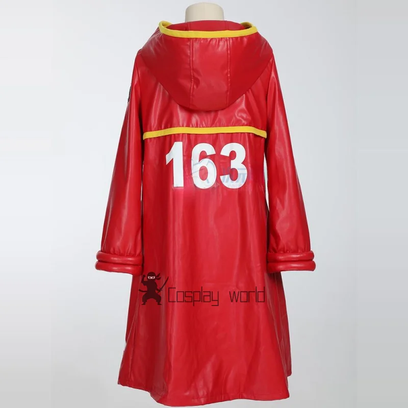 Game Monkey D. Luffy Cosplay Costume  Red Long Hooded Coat and Gloves with Socks Hat Outfit Anime Halloween Carnival Suit view 5