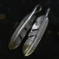 BOCAI New Latest Engraved Genuine Little Feather Pendant  for Men and Women s925 Silver Handmade Jewelry Accessories