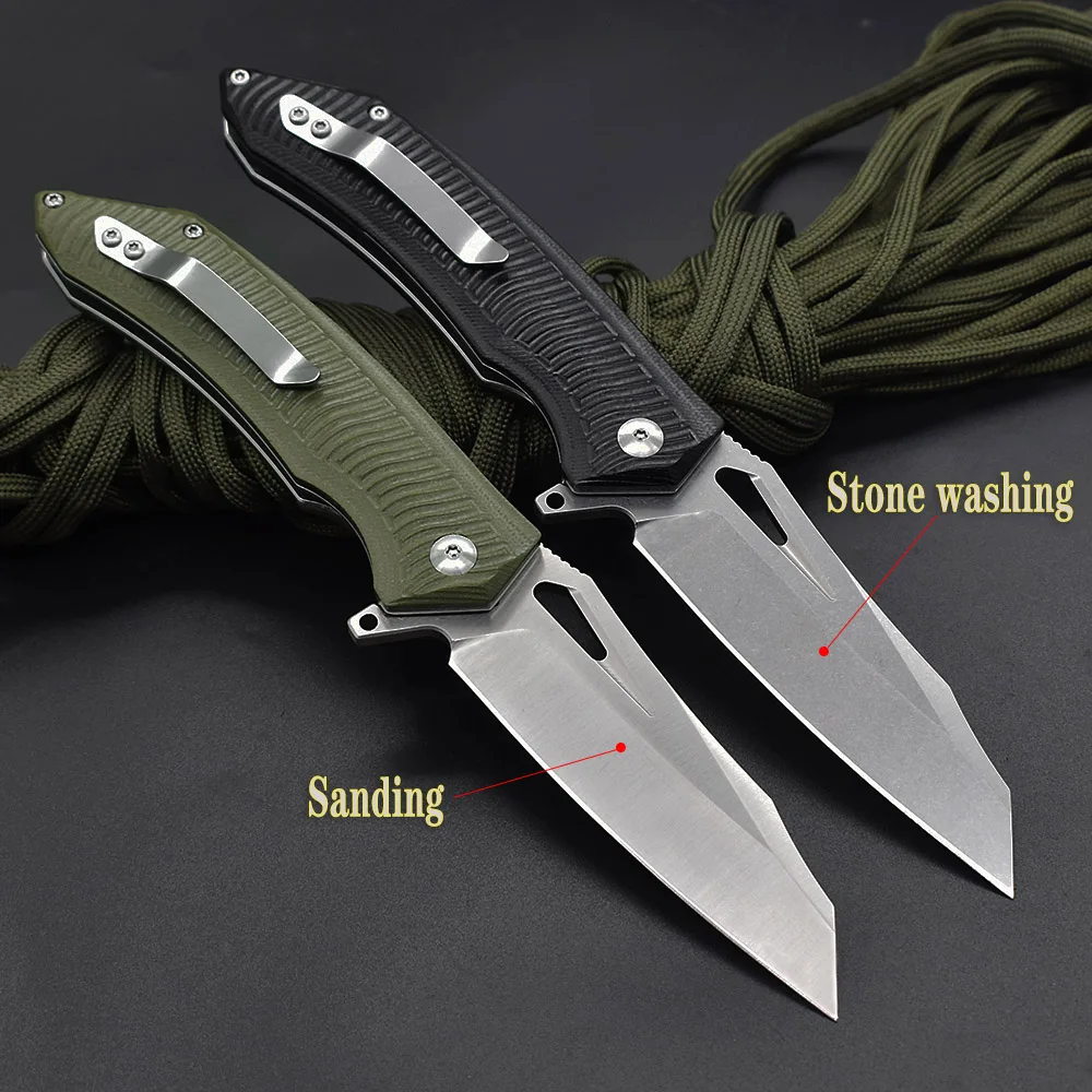 M390 Steel G10 Handle Ball Bearing Pocket Folding Knife Camping Hunting Outdoor Survival EDC Jungle Lifesaving Tool Cutter